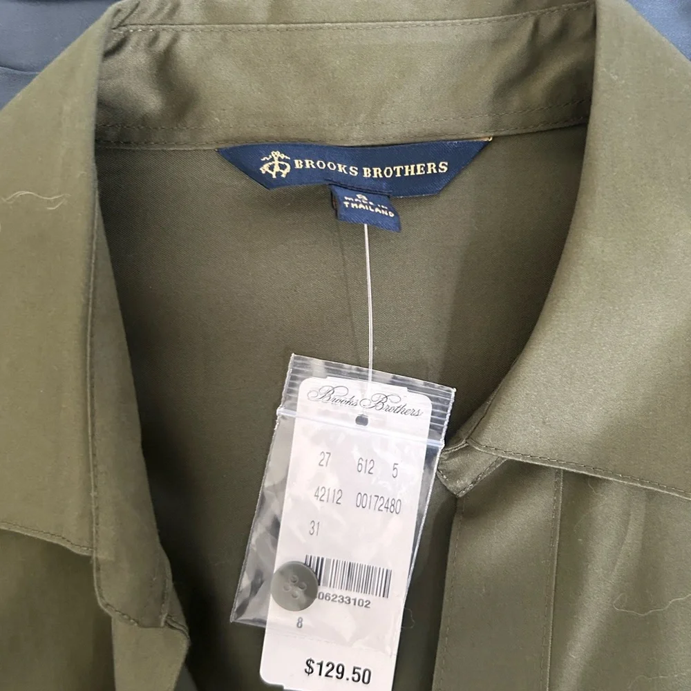 Brooks Brothers Olive Shirt Dress NWT - Picture 3 of 5